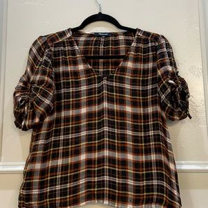 Madewell plaid blouse Small
